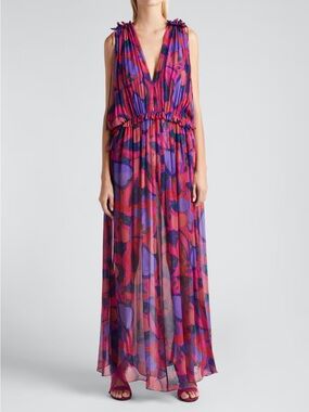 Isabel Marant Alsaw Printed Silk Maxi Dress